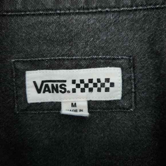 Vans Men's Medium Black Long Sleeve Button-Up Shirt - Picture 4 of 7